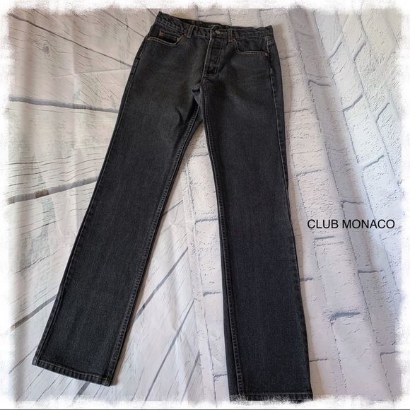 Club MONACO Black Wash Straight Leg Jeans - Picture 2 of 6